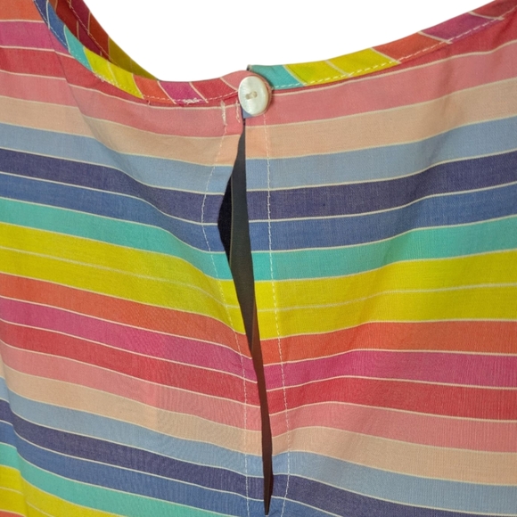 Melissa Paige Rainbow Stripe Swing High Low Hem Tank Top Women's Medium NWT - Picture 11 of 16